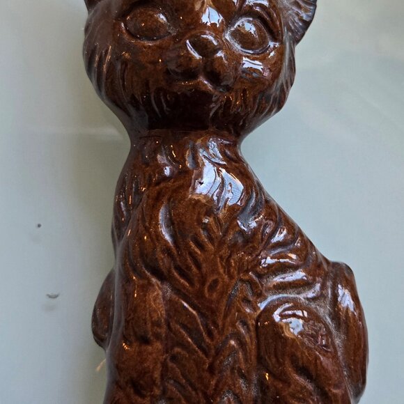 Vintage Red Clay Ceramic Sitting Cat Figurine (Made in Japan) - Picture 6 of 7